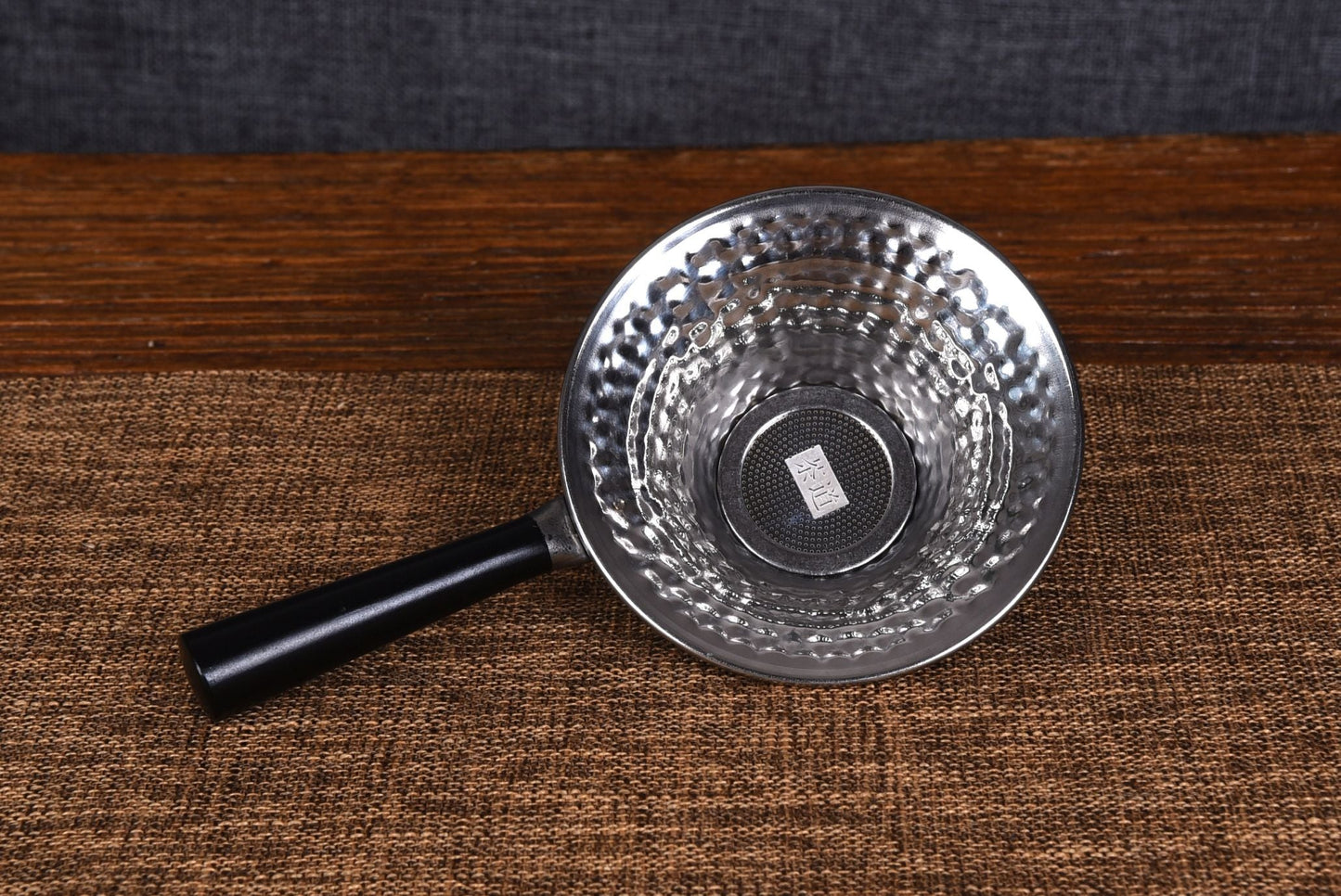 Wood Handle "Hammered" Stainless Steel Strainer