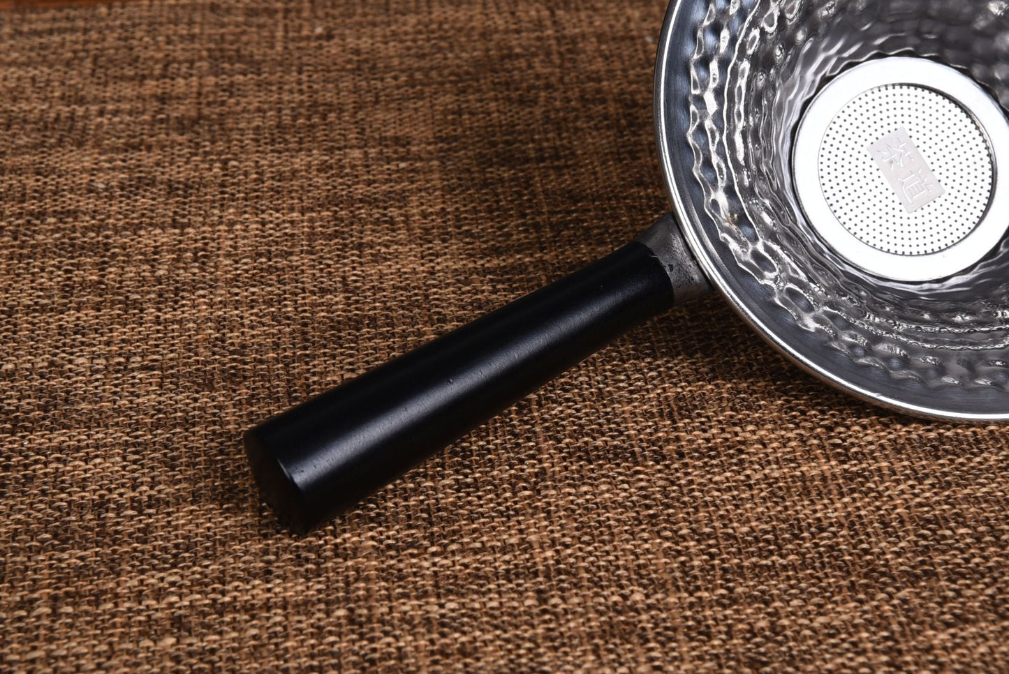 Wood Handle "Hammered" Stainless Steel Strainer