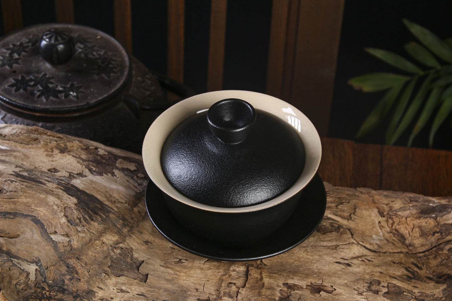 Black Glazed "Rain Drops" Gaiwan for Gong Fu Tea Brewing