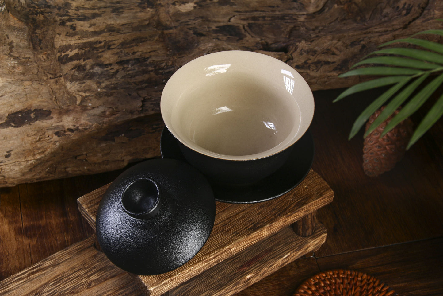 Black Glazed "Rain Drops" Gaiwan for Gong Fu Tea Brewing