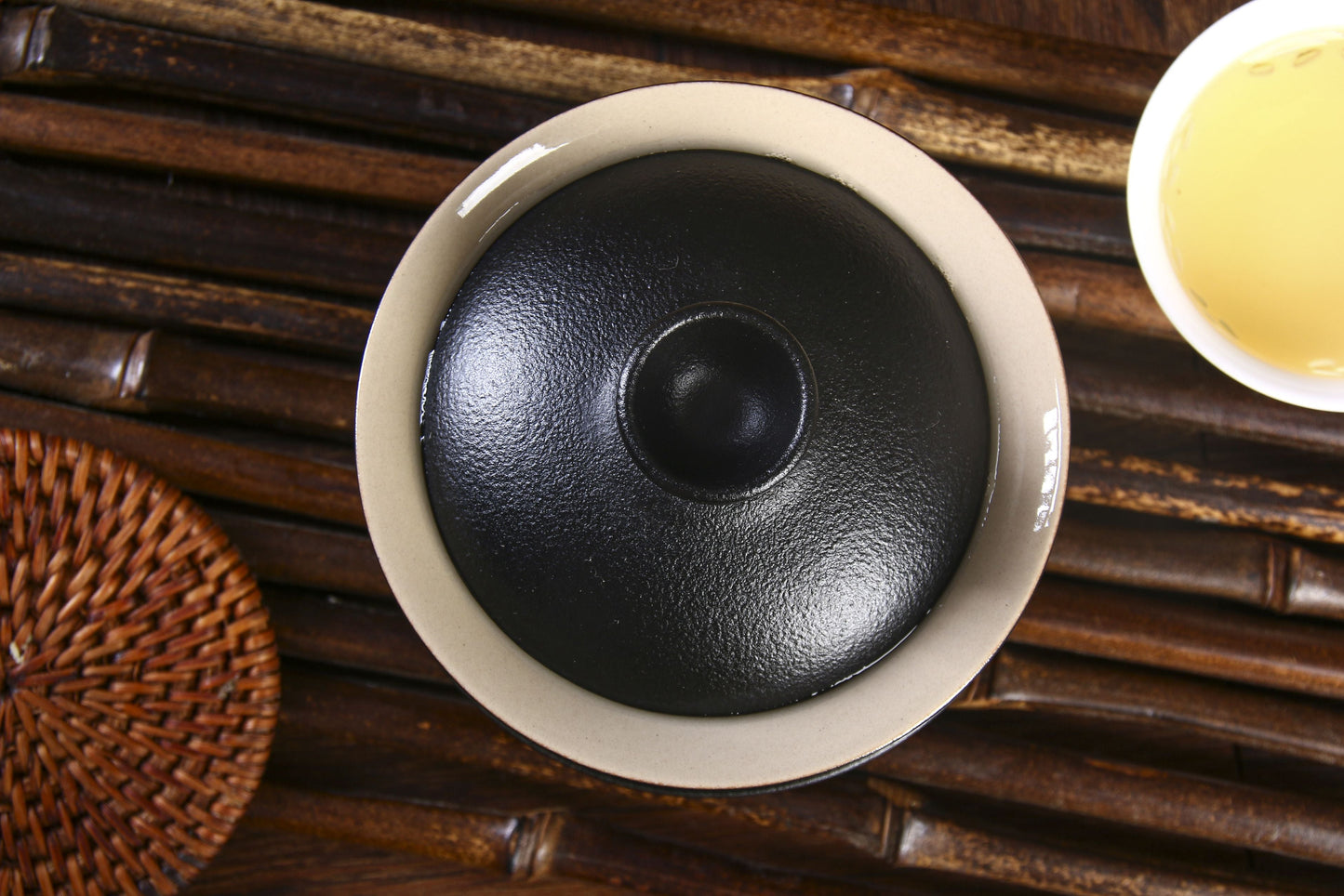 Black Glazed "Rain Drops" Gaiwan for Gong Fu Tea Brewing