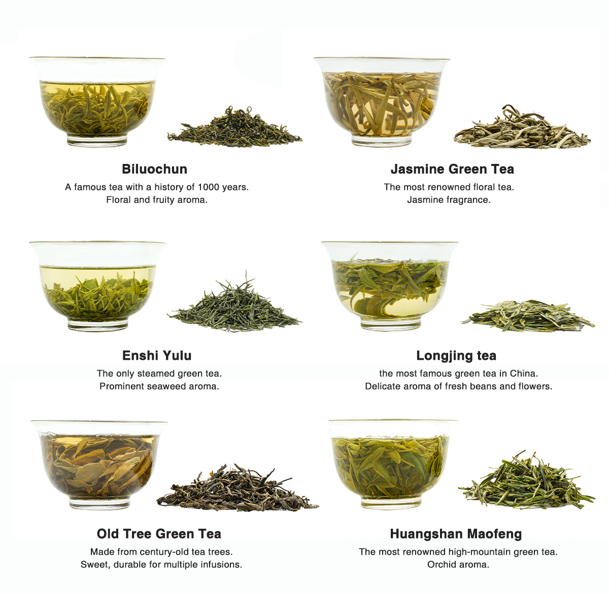 Chinese Green Tea Collection – 6 Premium Teas for Tea Lovers 100g