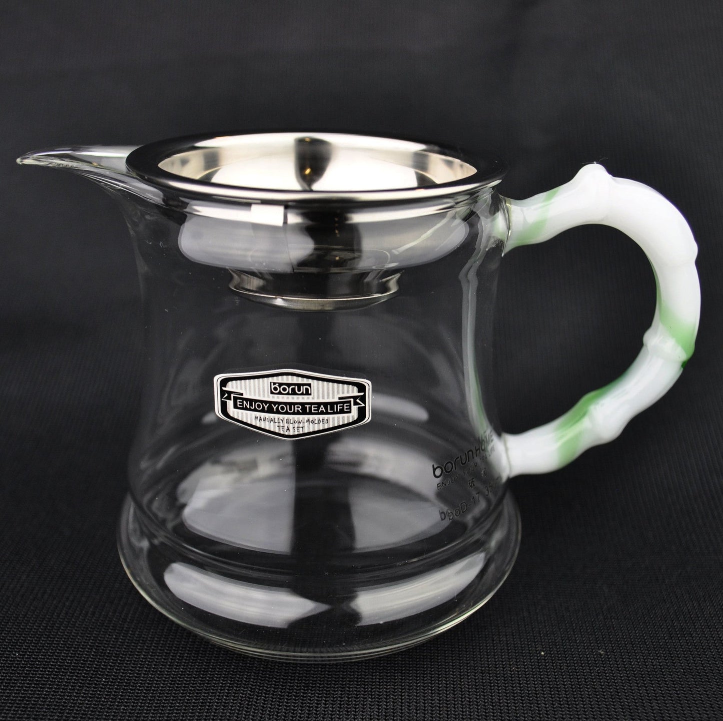 Jade Handle Glass Cha Hai with Clip In Strainer * 350ml