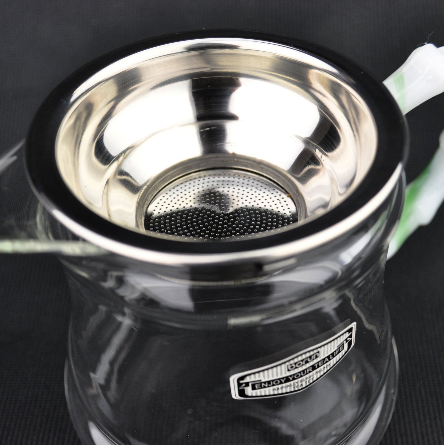 Jade Handle Glass Cha Hai with Clip In Strainer * 350ml