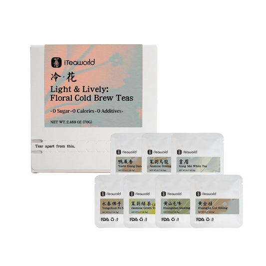 Light & Lively:  Floral Cold Brew Teas | 0 Sugar · 0 Calories · 0 Additives - Whole Leaf | 14 Bags