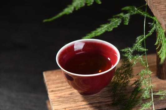 Ruby Red Cups Glazed Ceramic Tea Cups * Set of 2