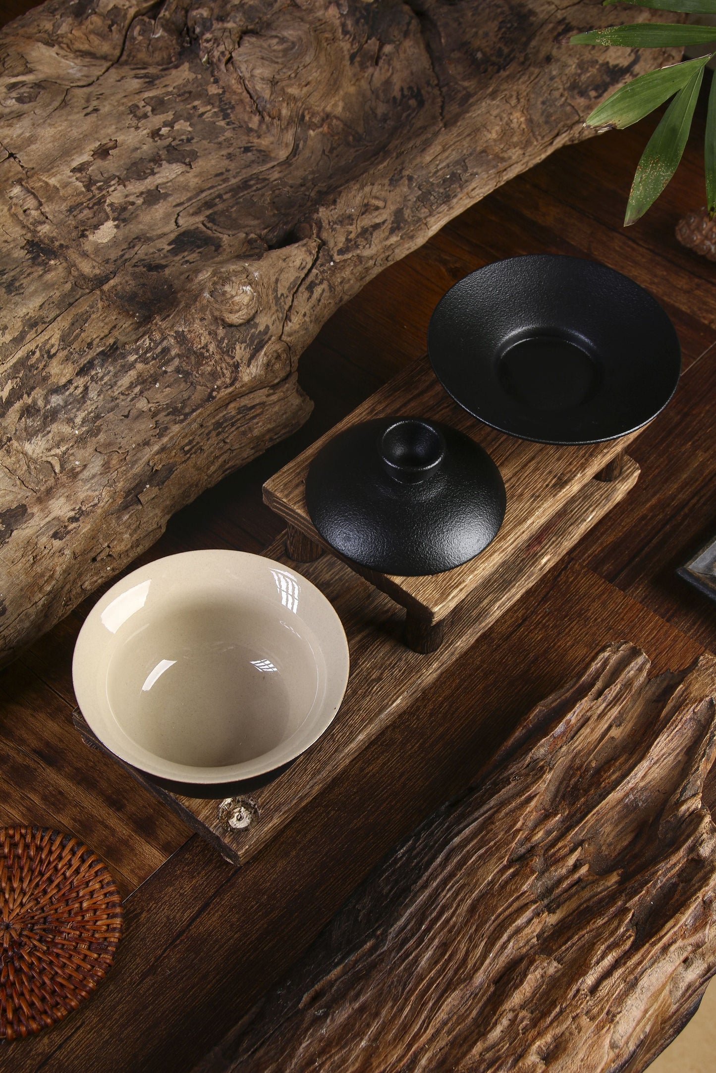 Black Glazed "Rain Drops" Gaiwan for Gong Fu Tea Brewing