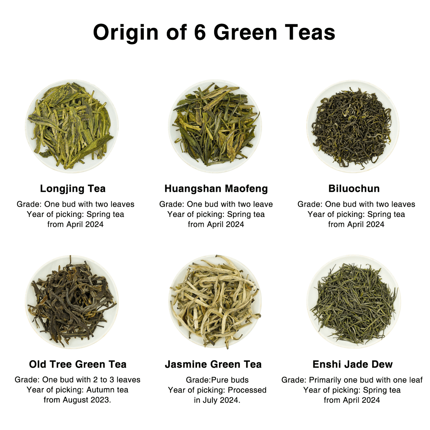 Chinese Green Tea Collection – 6 Premium Teas for Tea Lovers 100g