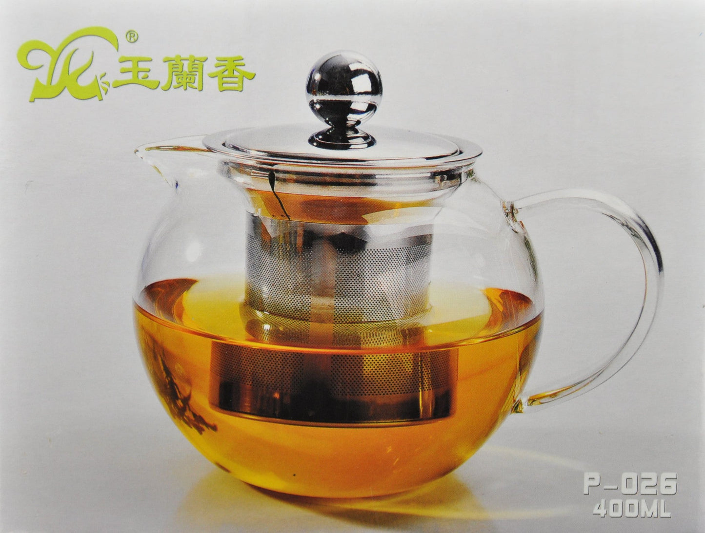 Glass Teapot with Stainless Steel Infuser Core * P-026 400ml